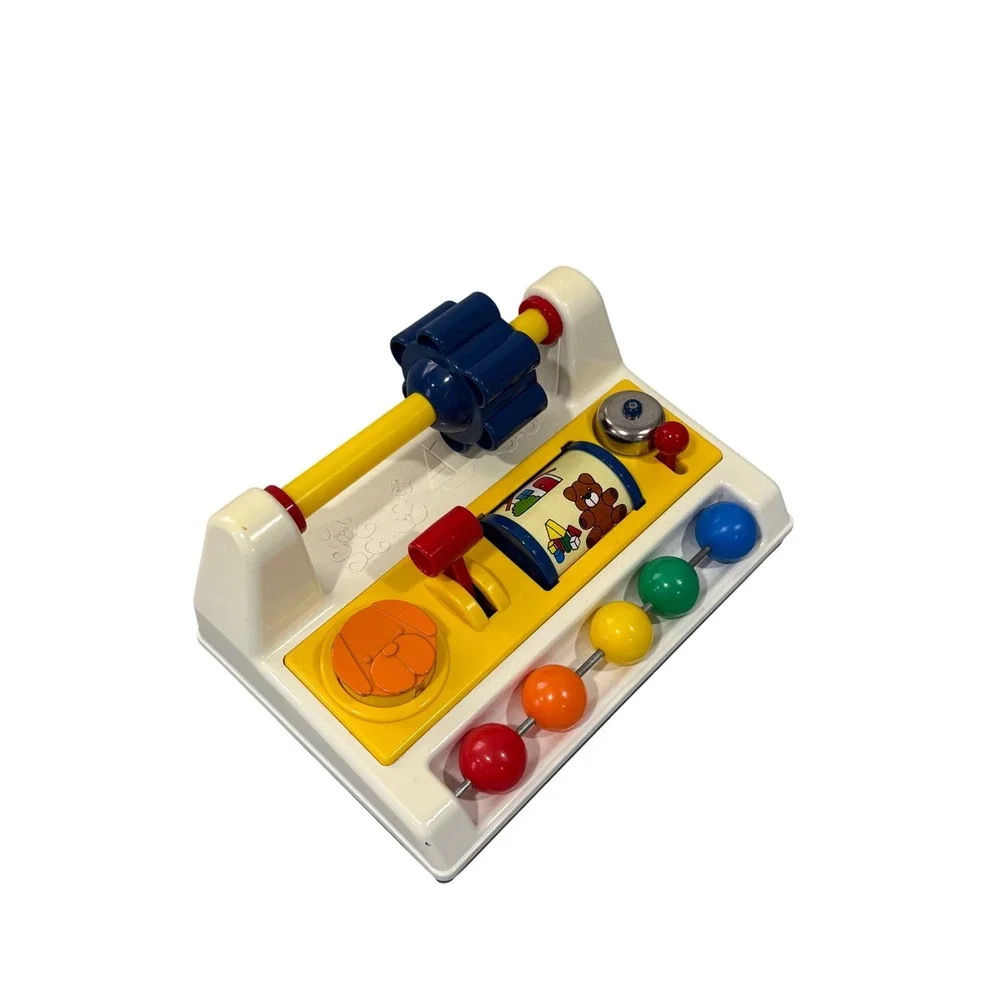 Vintage Kawada Activity Center Sensory Toy Made in Japan Primary Colors Bell